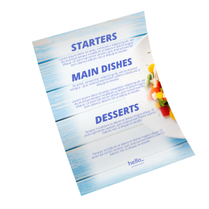 cartas de menú personalizadas para restaurantes