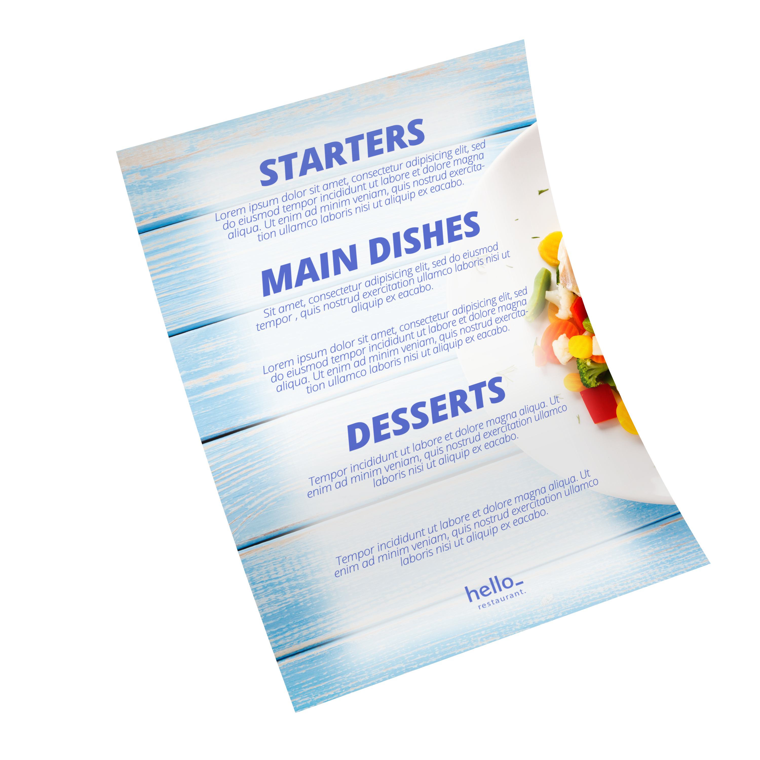 cartas de menú personalizadas para restaurantes